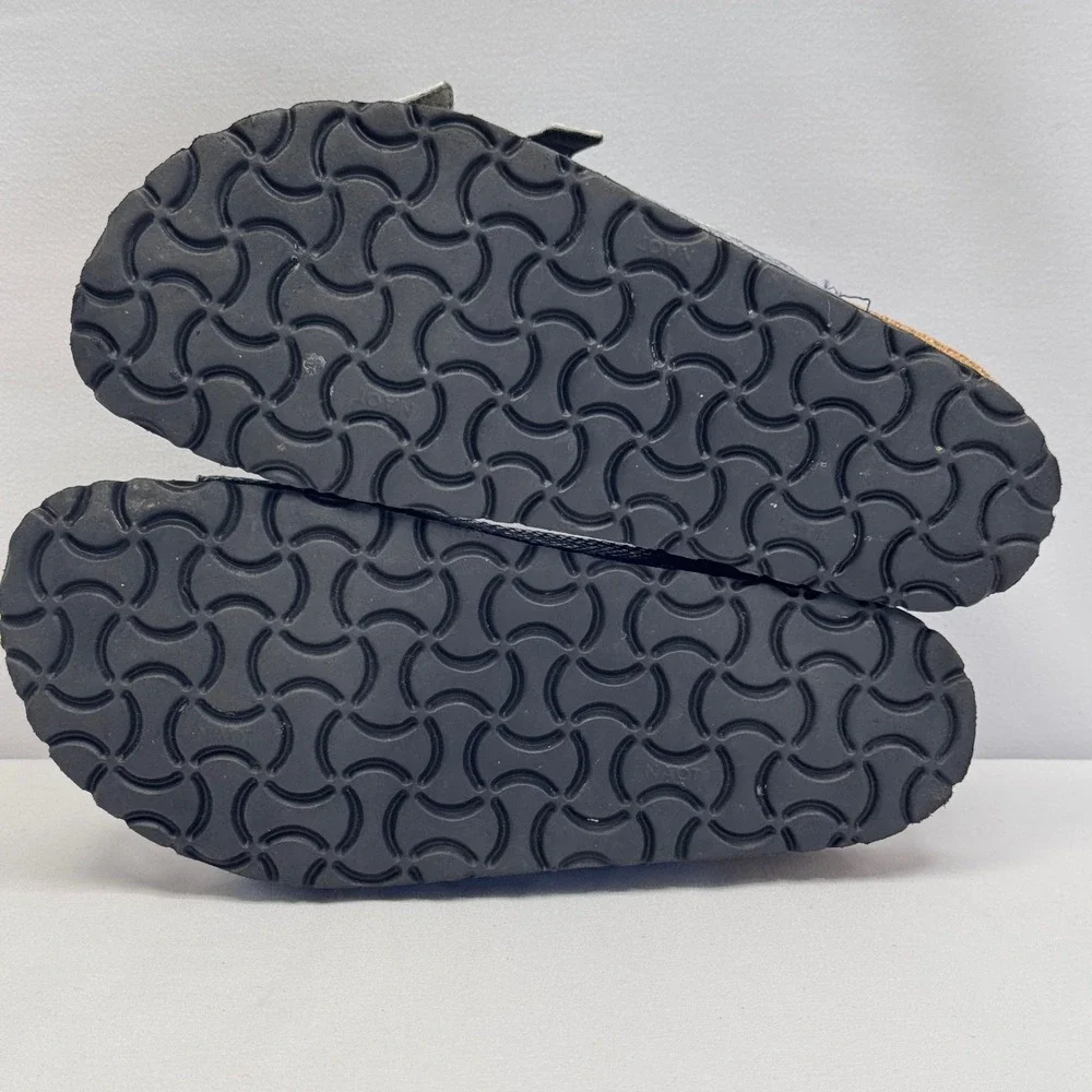 Naot Austin Navy Snakeskin Leather Triple Buckle Slide Sandals EU36 US5